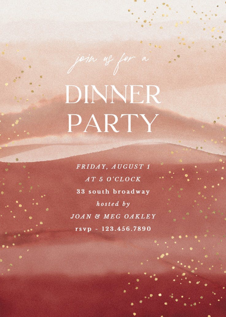 Desert sunset Dinner Party Invitation Template (Free) Greetings Island